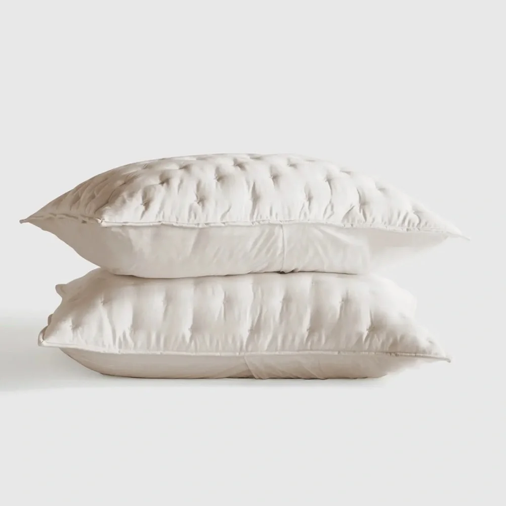 NWOT Quince Bamboo Dream Quilted King Sham Set in Sand